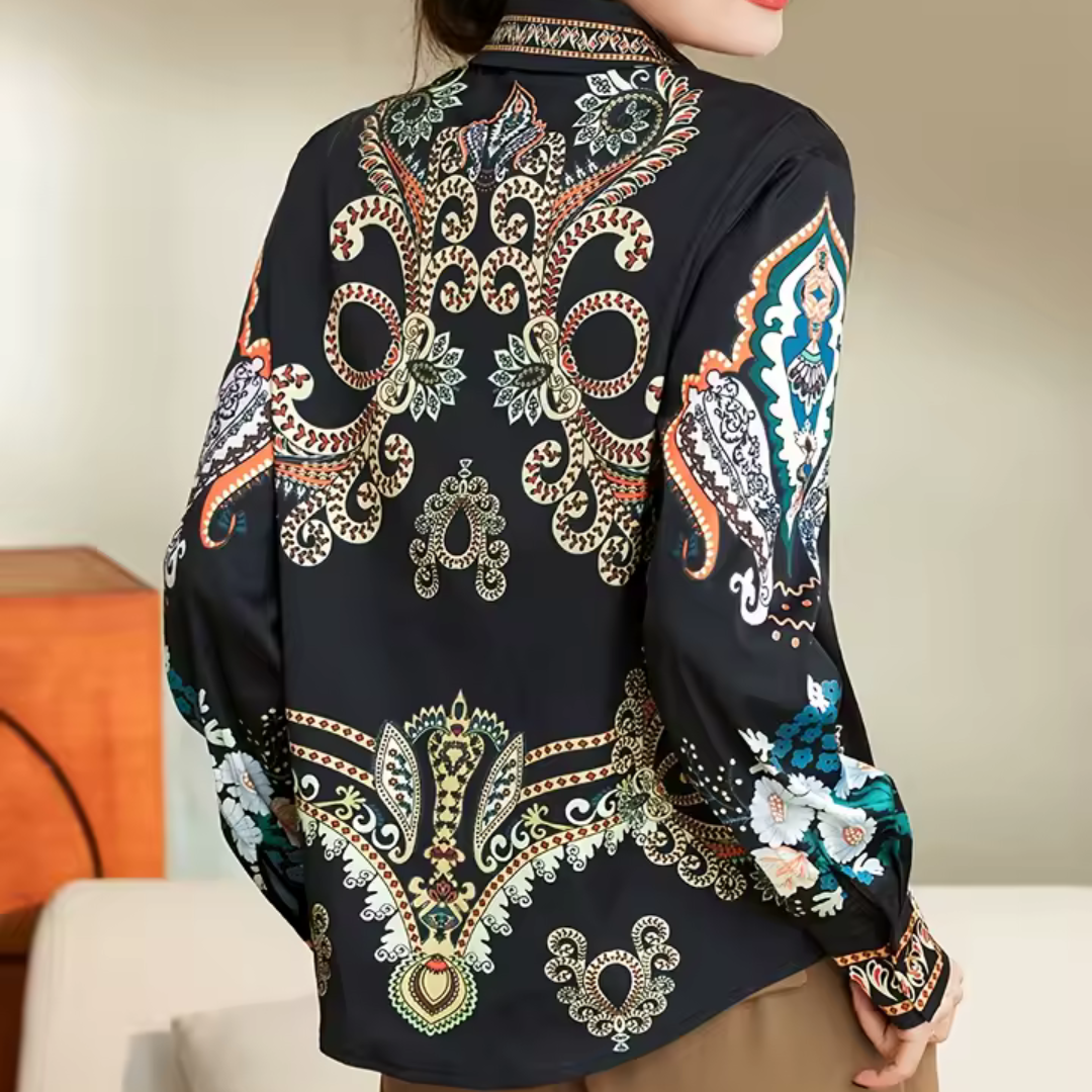 Rozemarijn | Dames blouse met lange mouwen en klassieke kraag Modehuis-Nederland