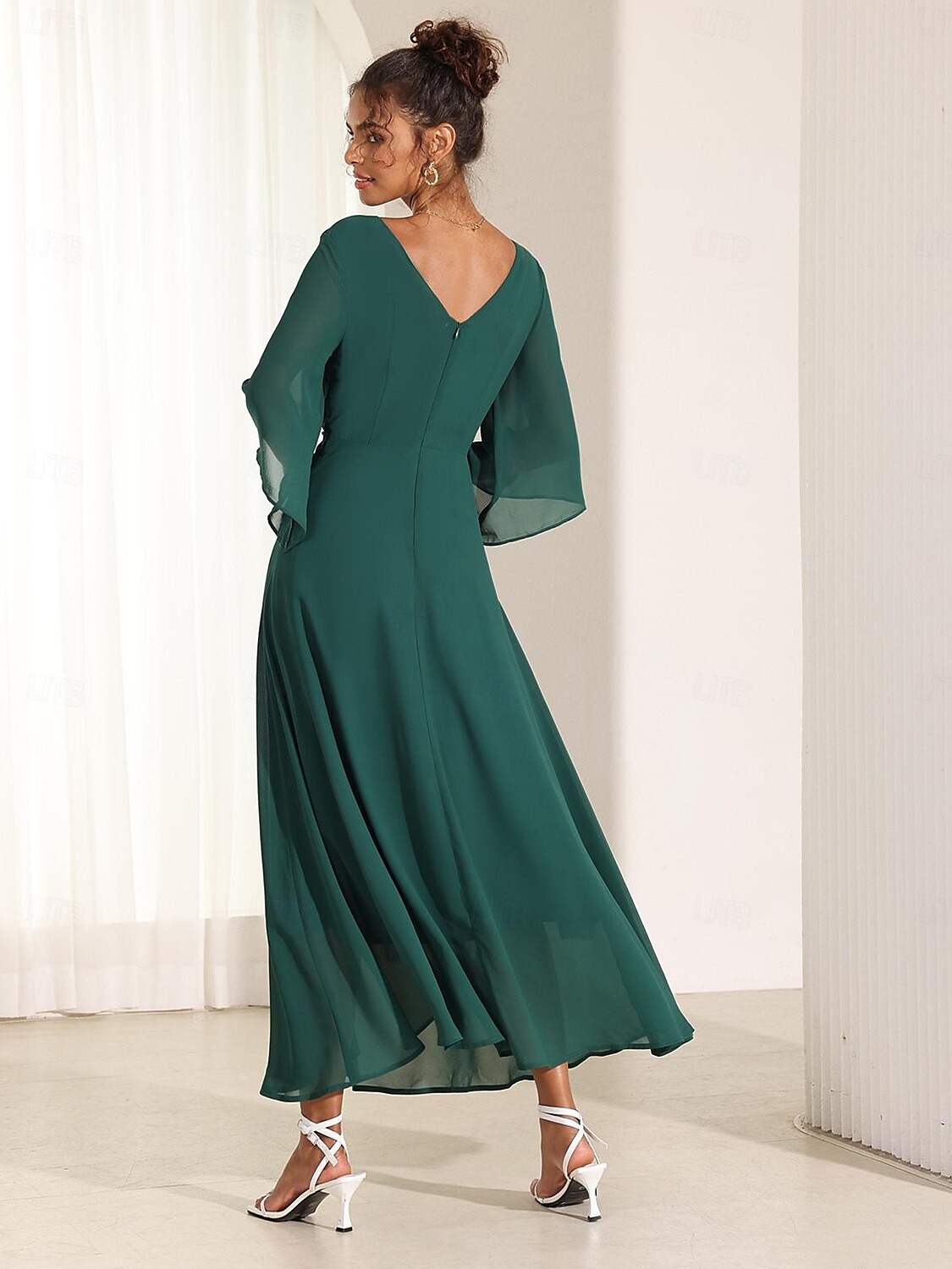 Isabellaâ„¢ | Lange jurk met elegante ruches Modehuis-Nederland