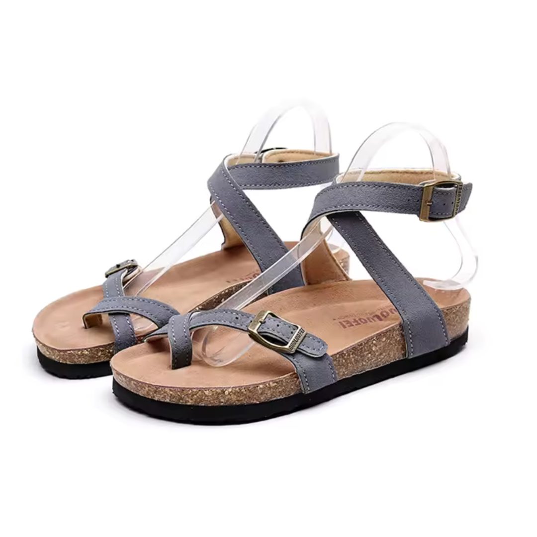 Saskia | Dames sandalen met enkelband, gekruiste banden en verstelbare gespen Modehuis-Nederland