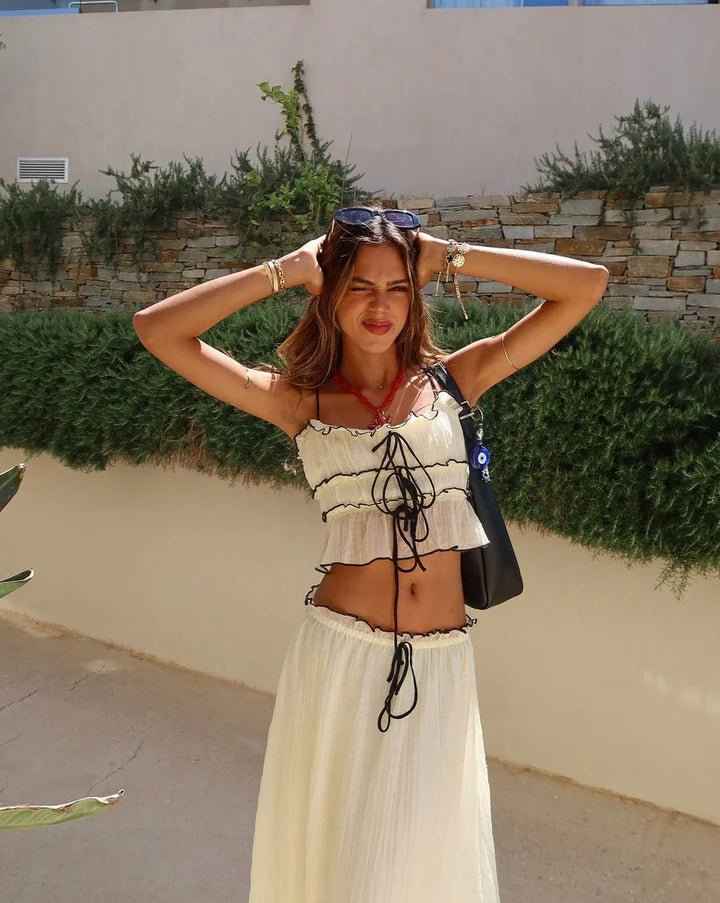 Sofia – Zweiteiliges Boho-Set mit Rüschen und Schnürdetails Modehuis-Nederland
