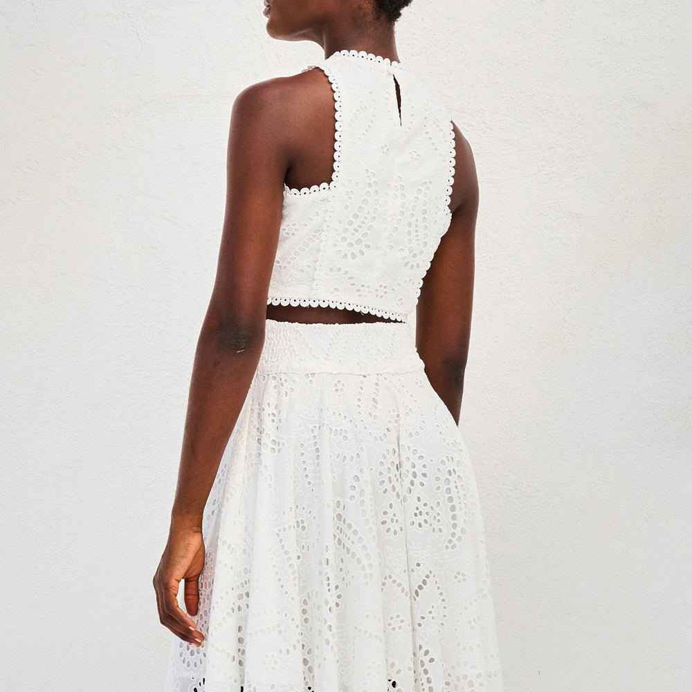 Amara – Zweiteiliges Sommer-Set mit Cut-out-Stickerei und Maxi-Rock Modehuis-Nederland