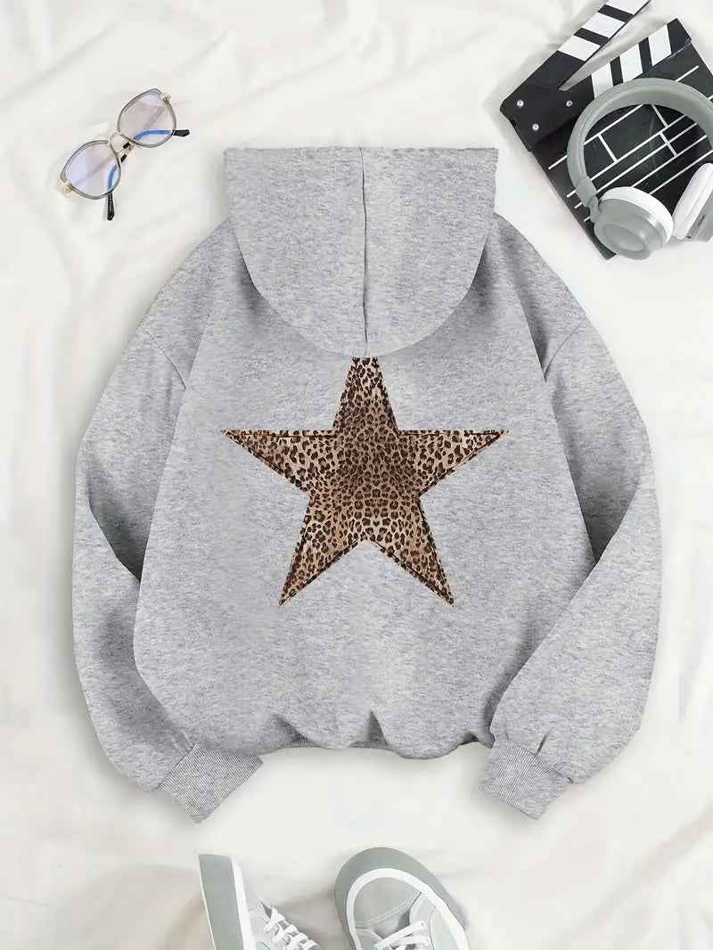 Sophia – Oversize Kapuzenpullover mit Leopardenstern Modehuis-Nederland