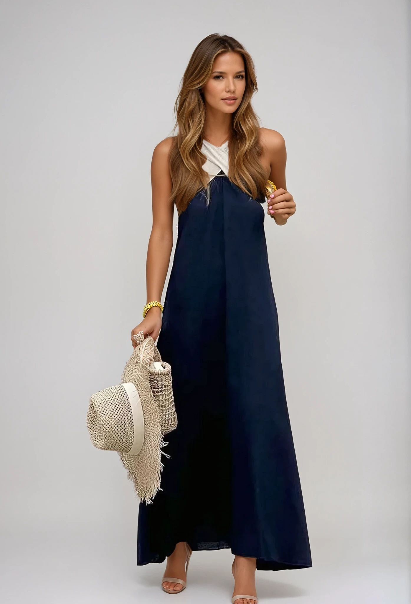 Nicole - Stylish Crossover Neckline Dress Modehuis-Nederland