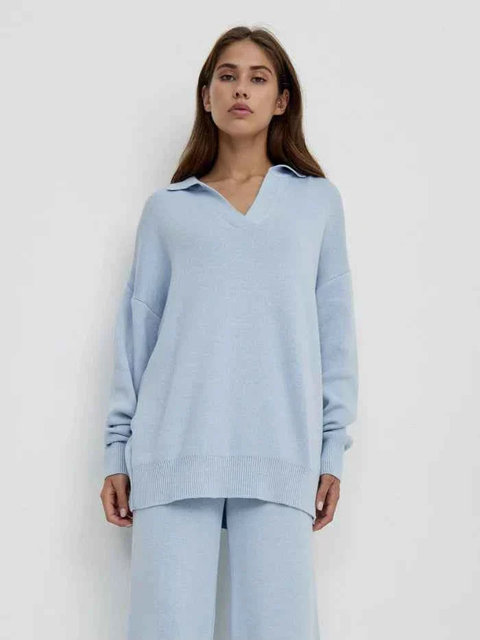 Zweiteiliges Set mit Pullover und weiter Hose Modehuis-Nederland