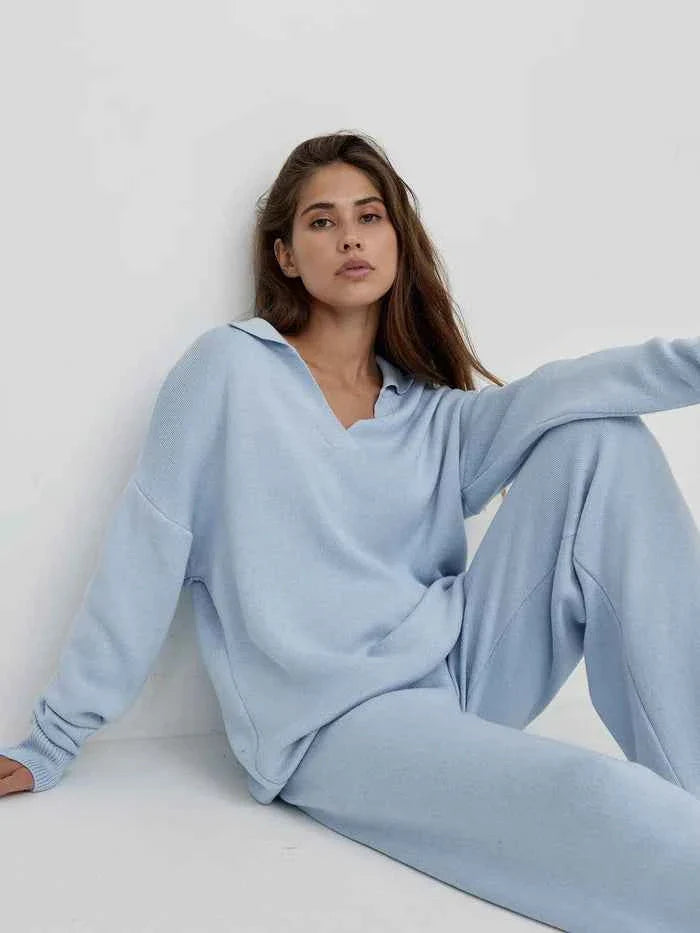 Zweiteiliges Set mit Pullover und weiter Hose Modehuis-Nederland