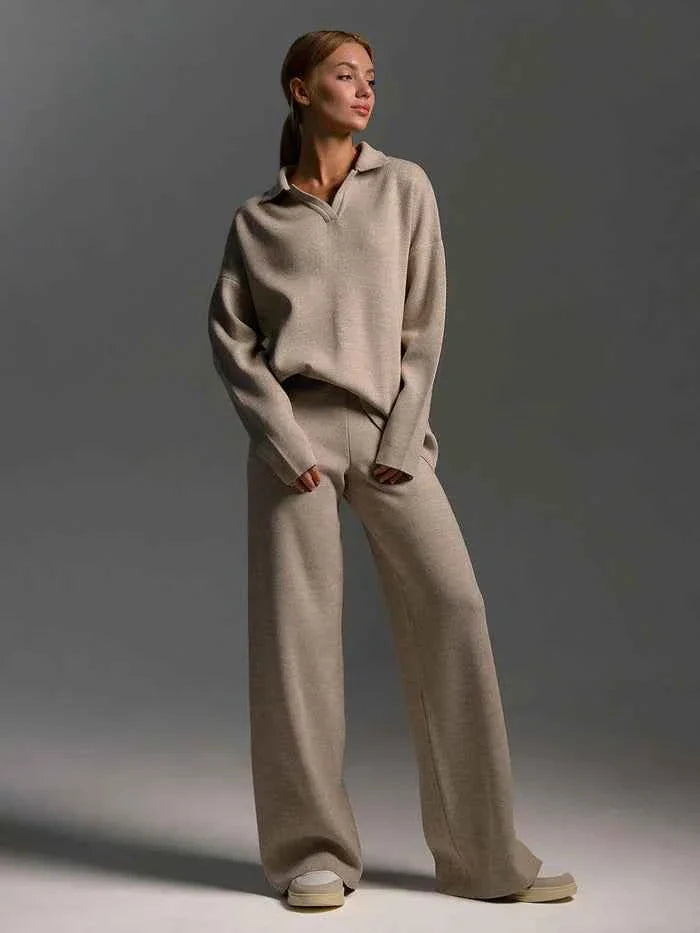 Zweiteiliges Set mit Pullover und weiter Hose Modehuis-Nederland