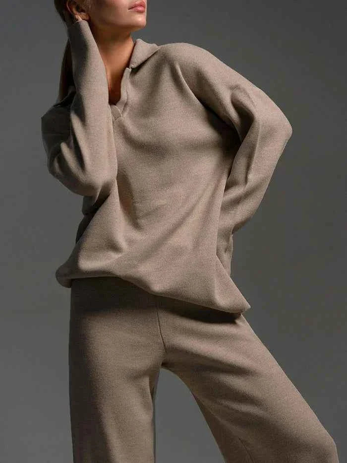 Zweiteiliges Set mit Pullover und weiter Hose Modehuis-Nederland