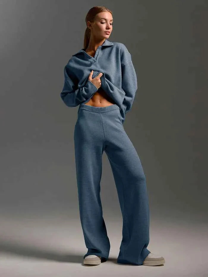 Zweiteiliges Set mit Pullover und weiter Hose Modehuis-Nederland