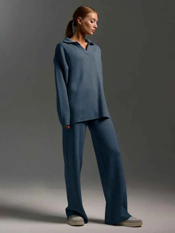 Zweiteiliges Set mit Pullover und weiter Hose Modehuis-Nederland