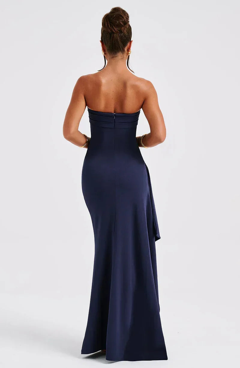 Jackie | Twisted maxi dress without shoulders Modehuis-Nederland