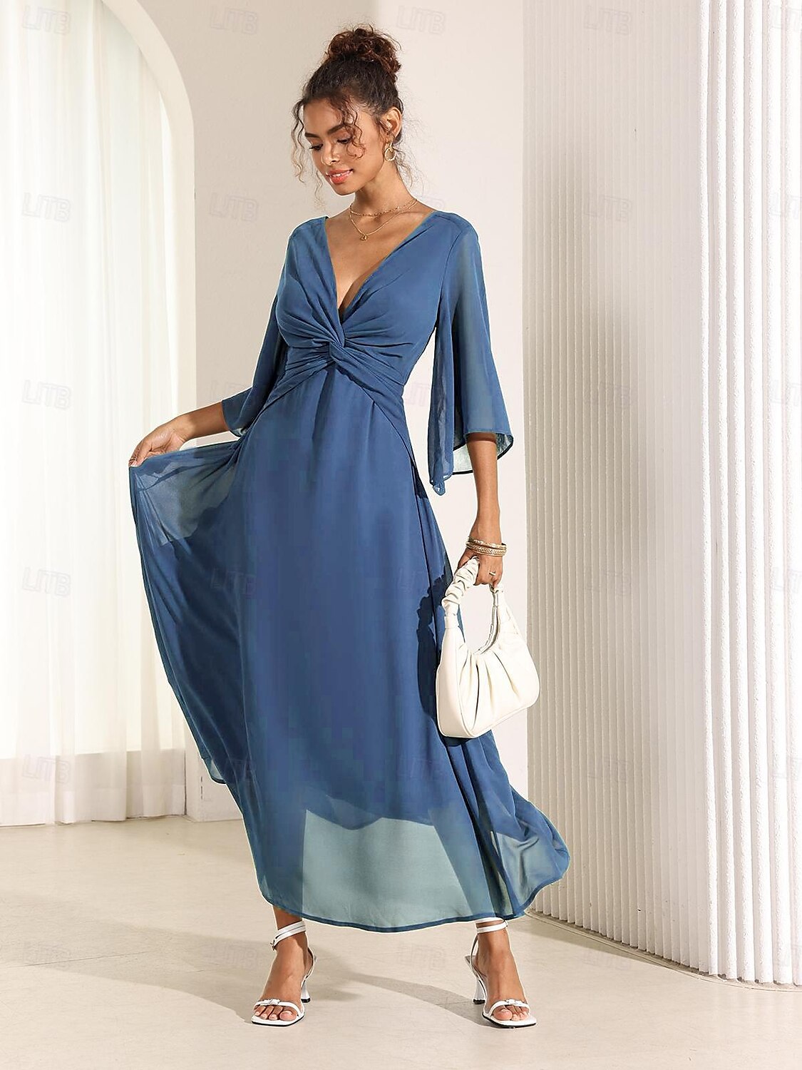 Isabellaâ„¢ | Lange jurk met elegante ruches Modehuis-Nederland