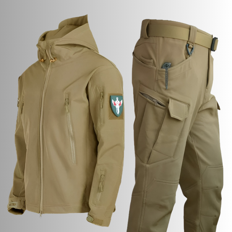 Eduaard | Militaire winterjasset met broek en capuchon voor heren
