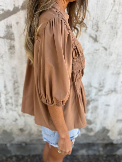 ELIZA™ - Pleated Button-Up Blouse Modehuis-Nederland