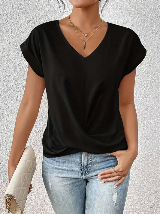 Natasia |Casual T-shirt met sweetheart halslijn Modehuis-Nederland
