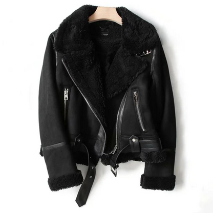 Adriana Biker Jas Shearling Gevoerd Dames
