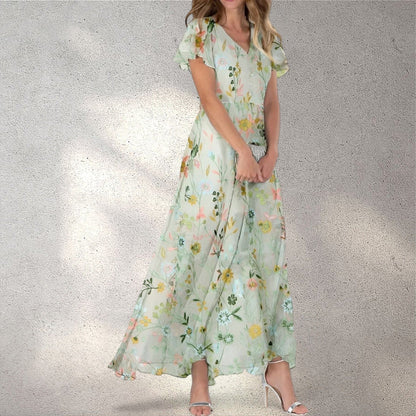 Alma | Luchtige Zomerjurk met Vlindermouwen Modehuis-Nederland