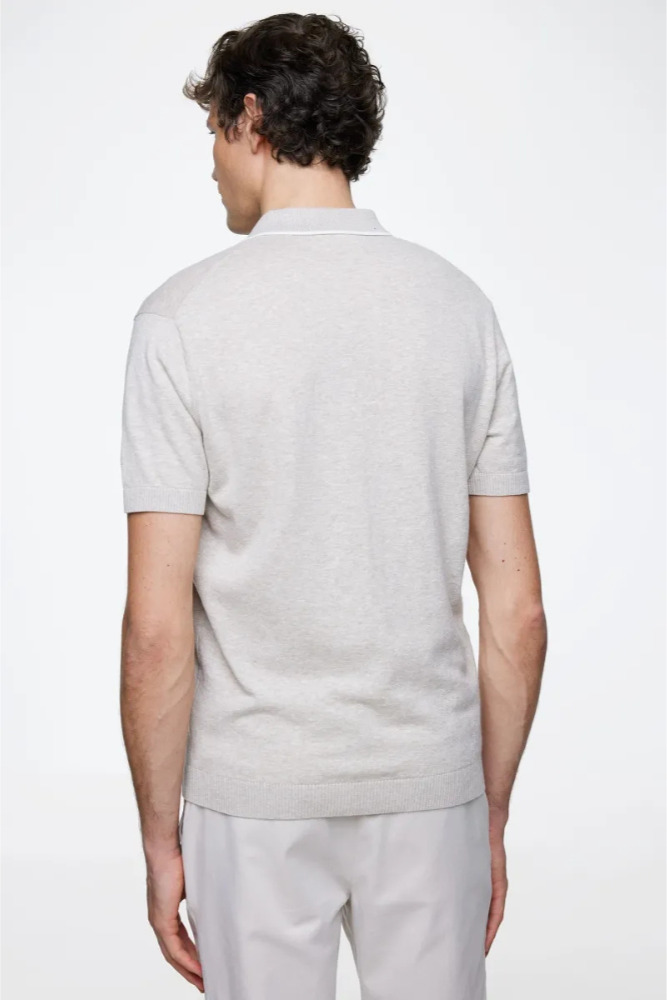 GENTILUOMO - POLO - POLO NO BUTTONS SS - SAND Modehuis-Nederland