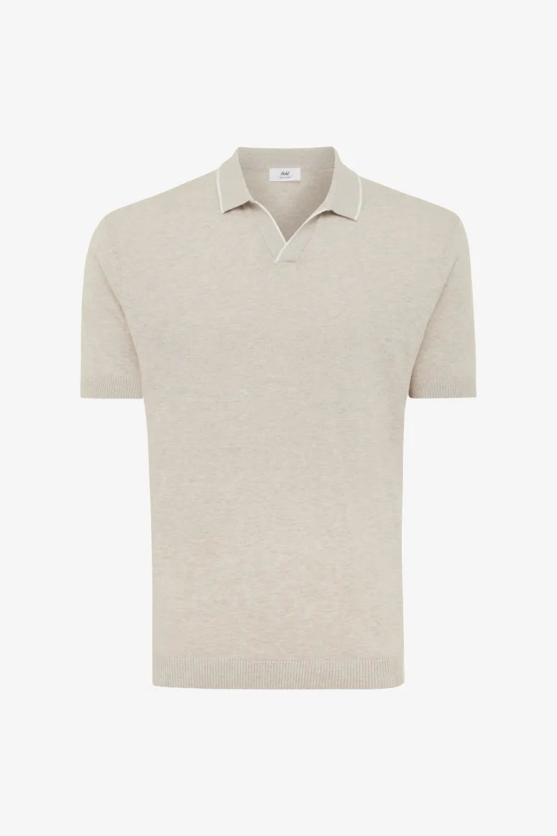 GENTILUOMO - POLO - POLO NO BUTTONS SS - SAND Modehuis-Nederland