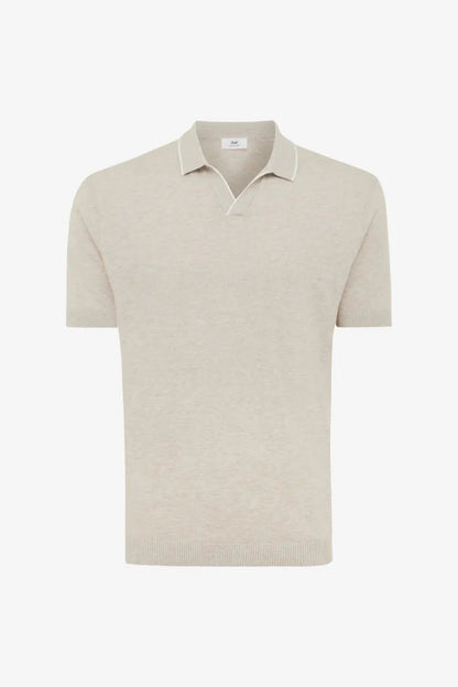 GENTILUOMO - POLO - POLO NO BUTTONS SS - SAND Modehuis-Nederland