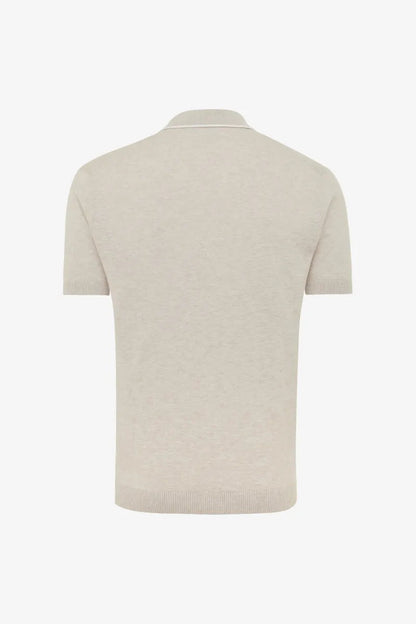 GENTILUOMO - POLO - POLO NO BUTTONS SS - SAND Modehuis-Nederland