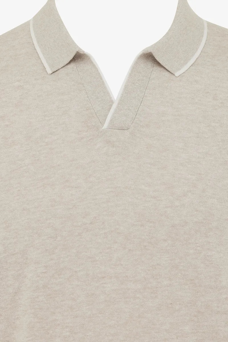 GENTILUOMO - POLO - POLO NO BUTTONS SS - SAND Modehuis-Nederland