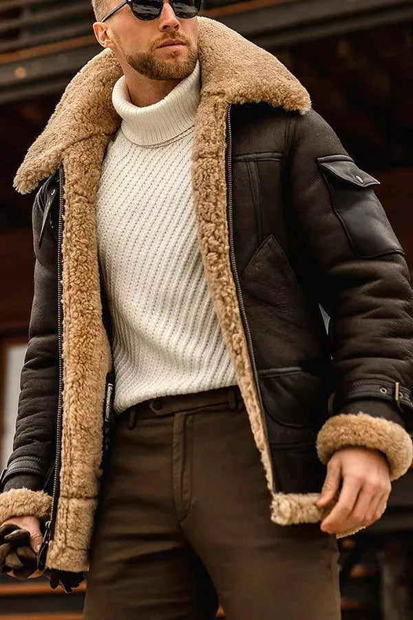 Markus Aviator Jacket Shearling Kraag Heren