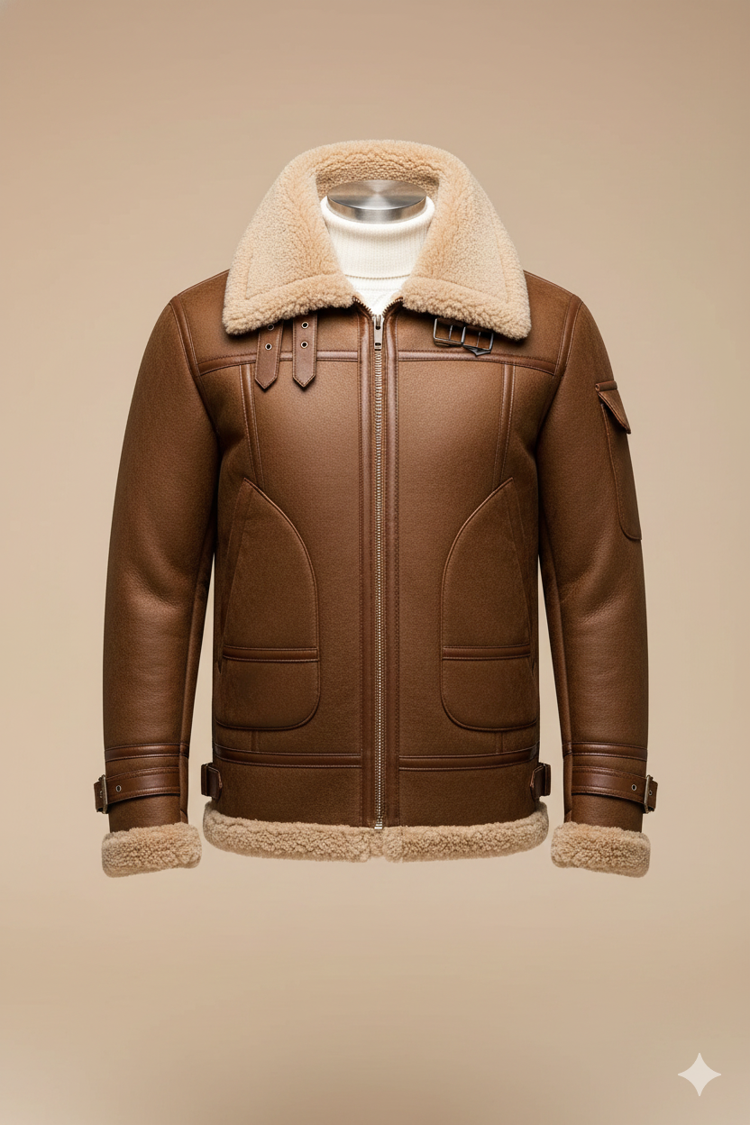 Markus Aviator Jacket Shearling Kraag Heren