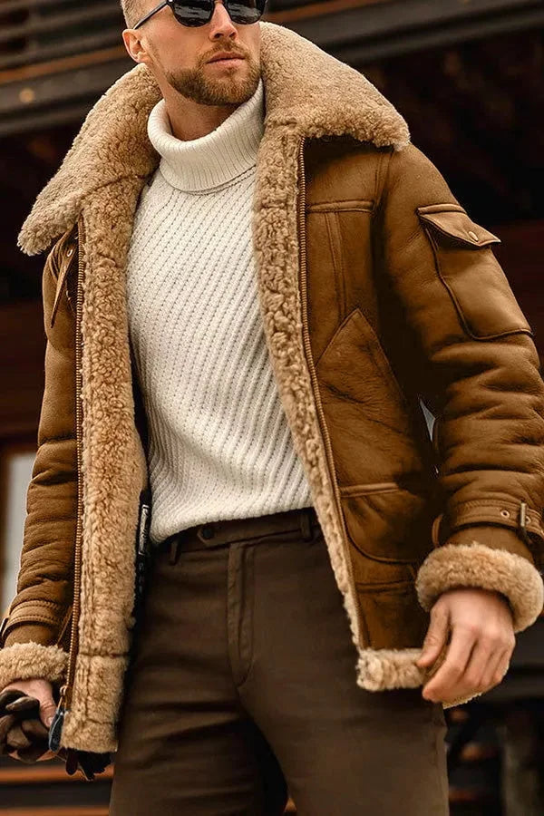 Markus Aviator Jacket Shearling Kraag Heren