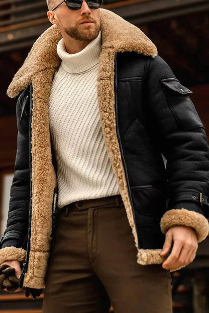 Markus Aviator Jacket Shearling Kraag Heren