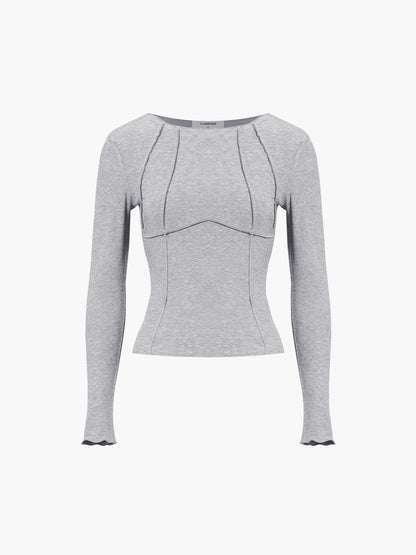Basic Piping Long Sleeve Top Modehuis-Nederland