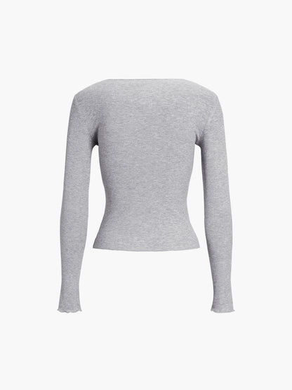 Basic Piping Long Sleeve Top Modehuis-Nederland