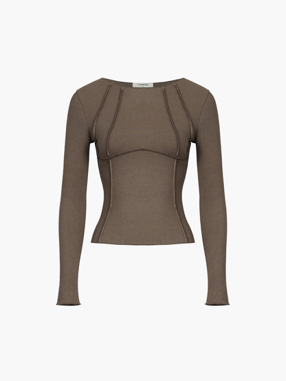 Basic Piping Long Sleeve Top Modehuis-Nederland