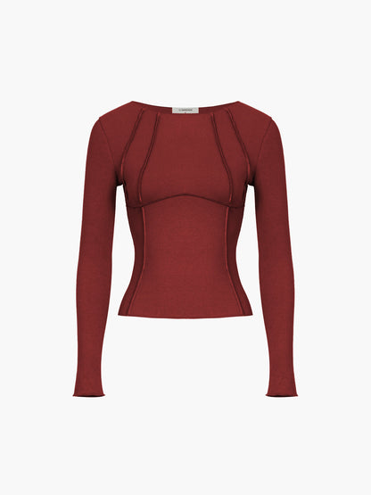 Basic Piping Long Sleeve Top Modehuis-Nederland