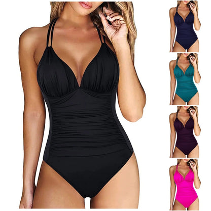 Livia – Shaping Badpak met Push-Up Bikinitop en V-Hals voor Dames Modehuis-Nederland