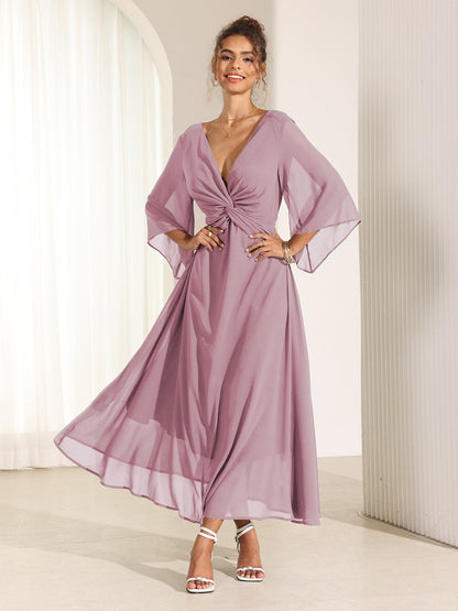 Isabella™ | Lange jurk met elegante ruches Modehuis-Nederland
