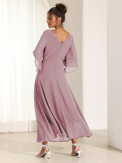 Isabella™ | Lange jurk met elegante ruches Modehuis-Nederland