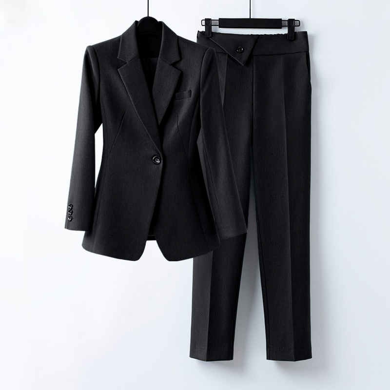 Dames getailleerd 2 delig pak dames stretch met smalle taille