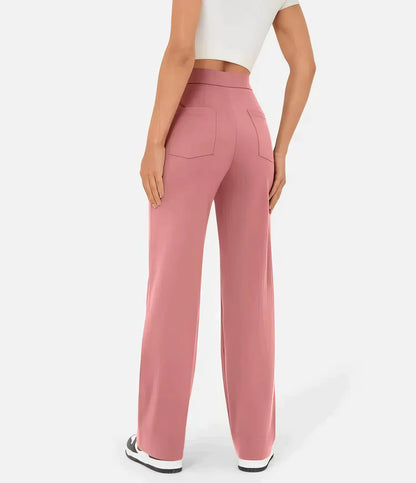 Dames broek met hoge taille en smal toelopende pijp