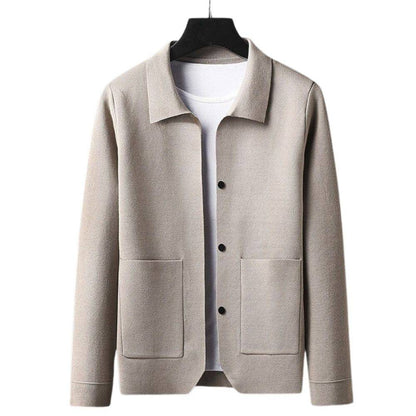 Knitted Cardigan with Front Pockets and Button Closure Modehuis-Nederland