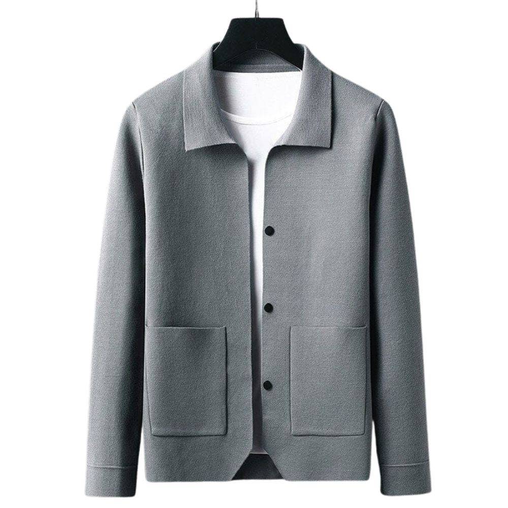 Knitted Cardigan with Front Pockets and Button Closure Modehuis-Nederland