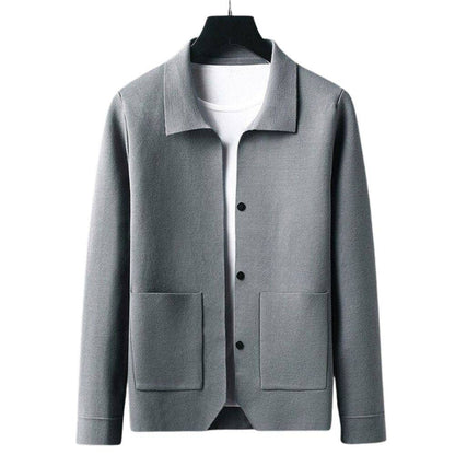 Knitted Cardigan with Front Pockets and Button Closure Modehuis-Nederland