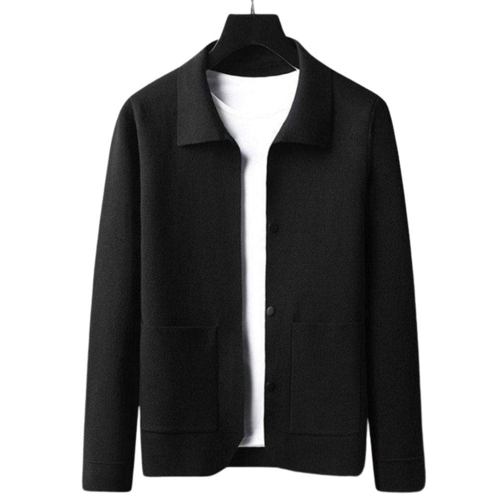 Knitted Cardigan with Front Pockets and Button Closure Modehuis-Nederland
