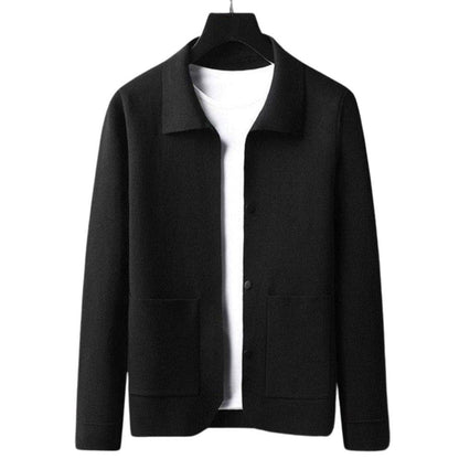 Knitted Cardigan with Front Pockets and Button Closure Modehuis-Nederland