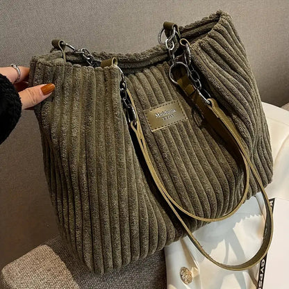 Corduroy Bag - Large - Canvas - Shoulder Bag - Tote Bag  Modehuis-Nederland