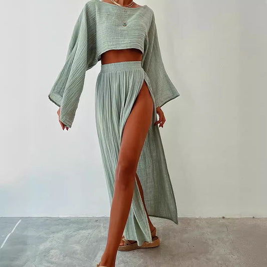 Dames zomerset met knoopblouse en wijde short