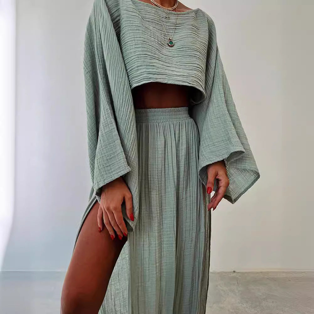 Dames zomerset met knoopblouse en wijde short