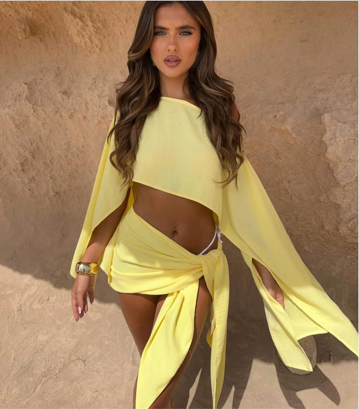 Dames zomerset met wikkelrok en mouwloze top