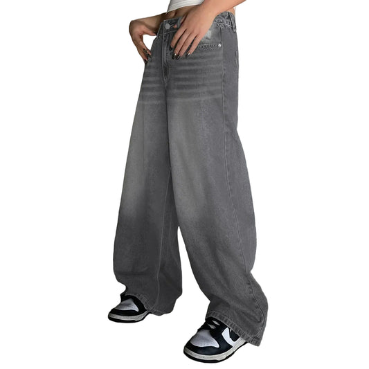 Damesjeans wijde pijpen baggy model