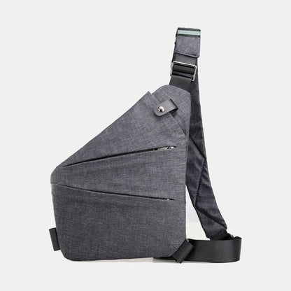 Uniseks schoudertas met verborgen vakken en minimalistisch silhouet