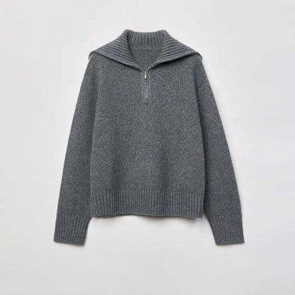 Ivey | Casual wolle dames sweaters met halve rits Modehuis-Nederland
